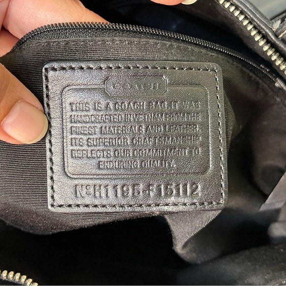 Coach Signature Stripe Black and Gray Monogram Tote Shoulder Bag - Picture 11 of 12